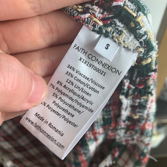 Faith Connexion Tweed Oversized Shirt Size S - Picture 7 of 7
